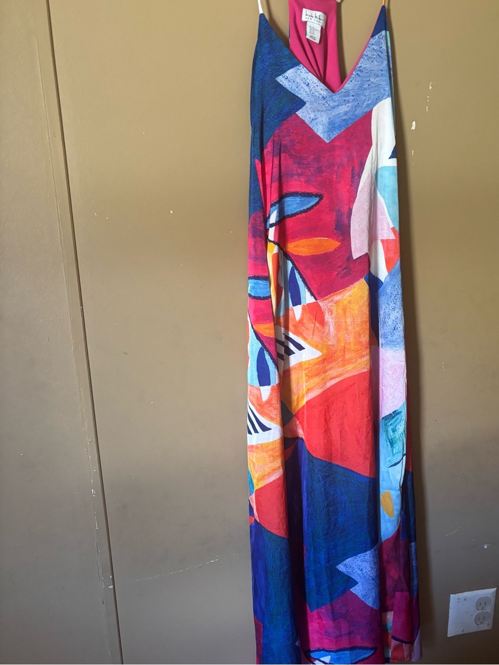 Colorful Abstract Print Maxi Skirt - Bright Multi Nicole Miller XS
